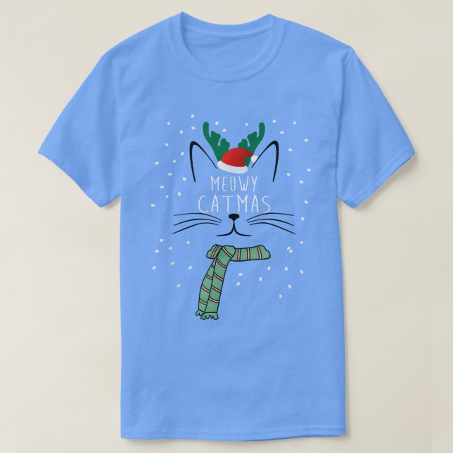 Christmas Cat  Meowy Catmas  T-Shirt (Design Front)