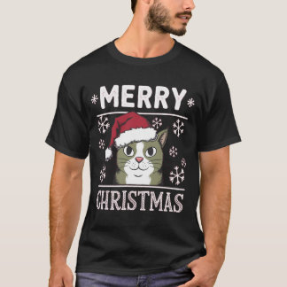 Christmas Cat Merry Christmas Holiday T-Shirt