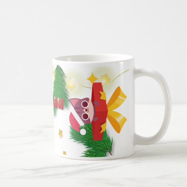 Christmas Cat Miau Coffee Mug (Right)