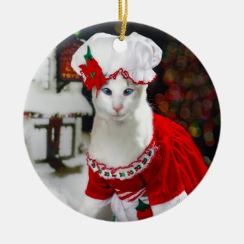 Christmas Cat - Mrs Claws Christmas Cat Ornament by knichols1109 at Zazzle
