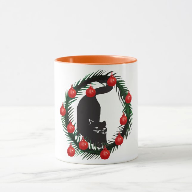 Christmas Cat Mug (Center)