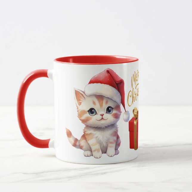 Christmas Cat Mug - Merry Christmas (Left)