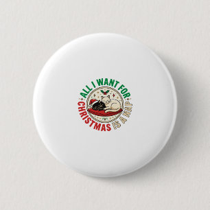 Christmas Cat Nap Holiday Design Button