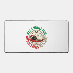 Christmas Cat Nap Holiday Design Desk Mat