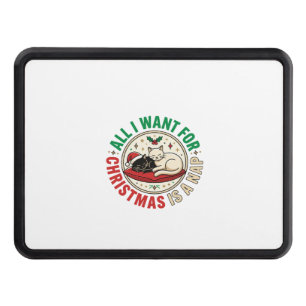 Christmas Cat Nap Holiday Design Hitch Cover
