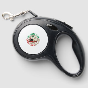 Christmas Cat Nap Holiday Design Retractable Pet Leash