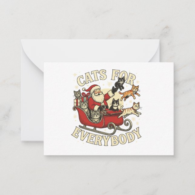 Christmas Cat Note Card (Front)