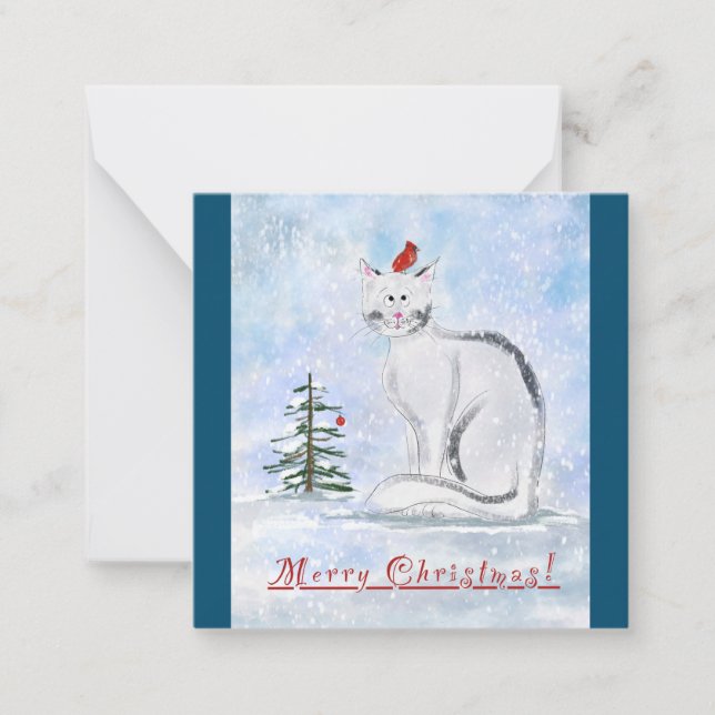  Christmas Cat Note Card (Front)