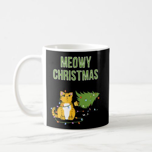 Christmas Cat Orange Tiger Tabby Xmas Tree Kitty C Coffee Mug