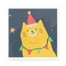 CHRISTMAS CAT PAPER NAPKINS