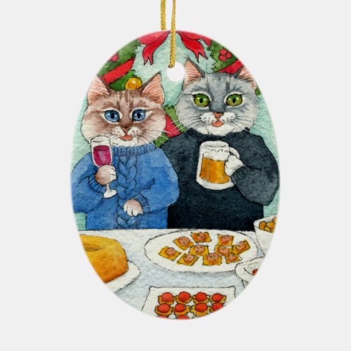 Christmas Cat party ornament