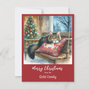 Christmas Cat Personalized Holiday Note Card