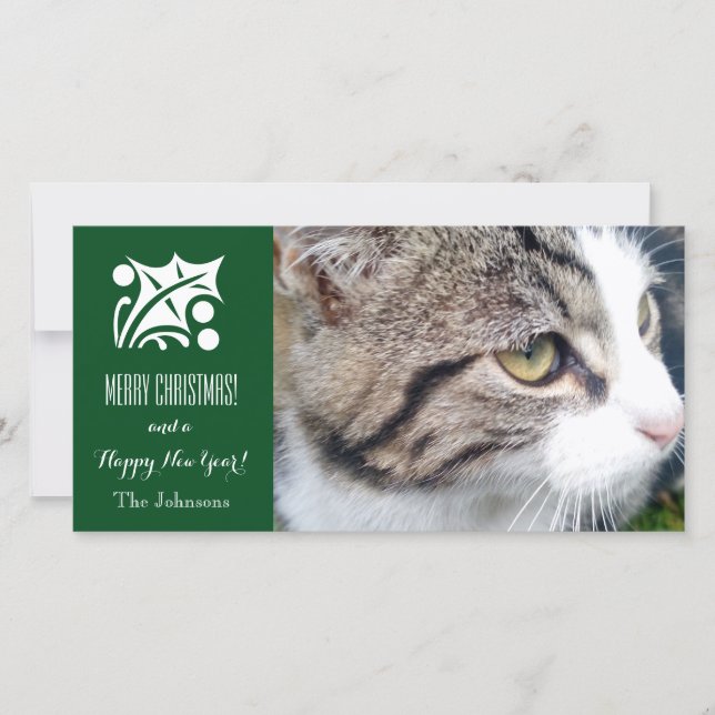 Christmas cat photo card | Add your pet image here (Front)