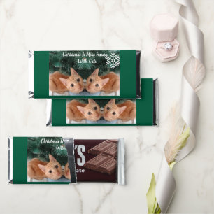 Christmas Cat Photo Funny Hershey Bar Favors