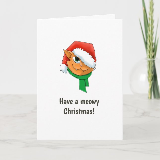 Christmas Cat Photo Holiday Card (Front)