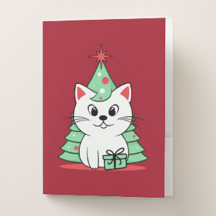 Christmas cat pocket folder