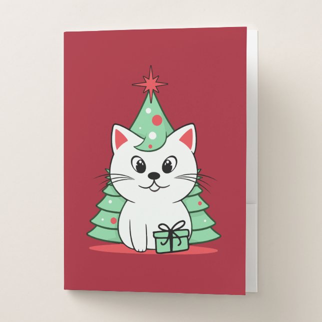 Christmas cat pocket folder (Front)