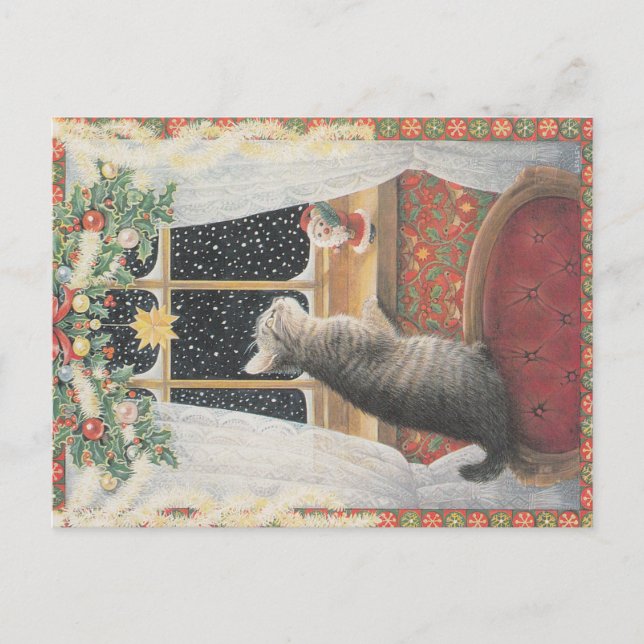 Christmas Cat postcard  (Front)