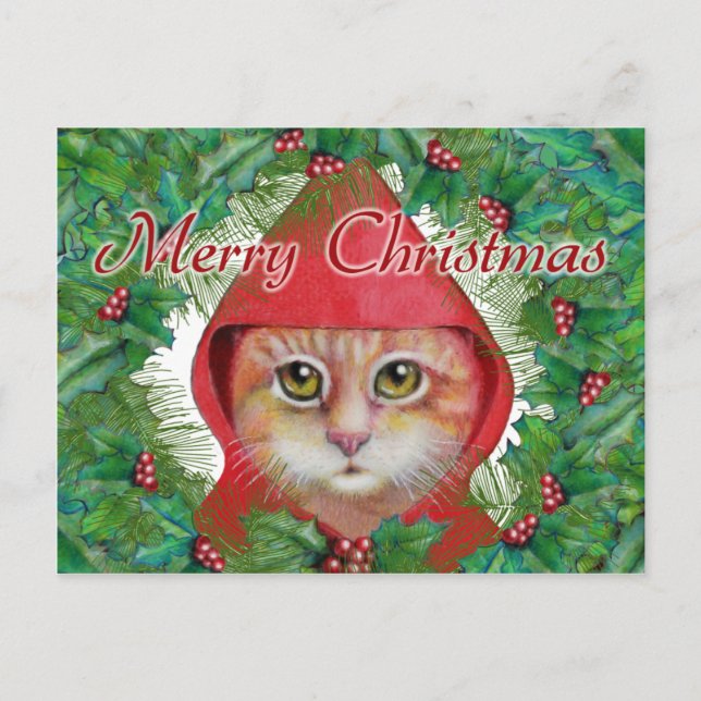 Christmas Cat Postcard (Front)