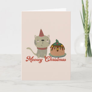 Christmas Cat Pun: Meowy Christmas Card