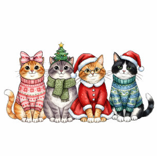 Christmas Cat Quartet Cutout