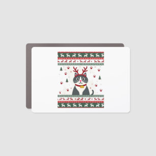 Christmas Cat Reindeer Ugly Christmas Sweater T-Sh Car Magnet