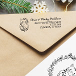 Christmas Cat Return Address Label Self-inking Stamp<br><div class="desc">Christmas Cats Return Address label features a cute,  festive kitty,  ready for the holidays,  and all tangled up in holiday lights! Matching cards available in my shop!</div>