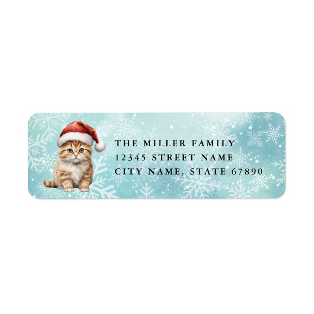 Christmas Cat Return Address Labels (Front)