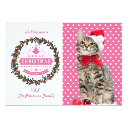 Christmas cat - santa claus cat - cute kitten card