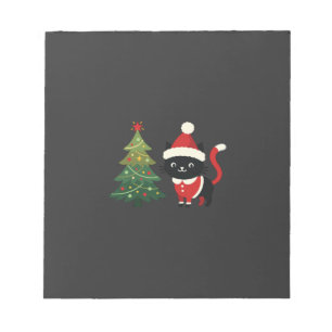 Christmas Cat Santa Tree Vector Notepad