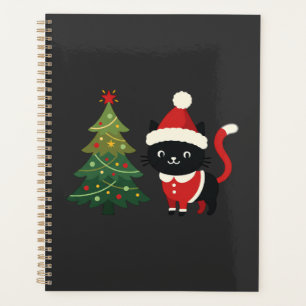 Christmas Cat Santa Tree Vector Planner