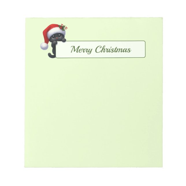 Christmas Cat Season's Greetings Notepad (Front)