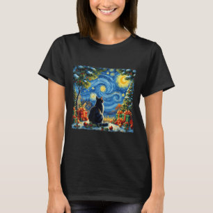 Christmas Cat Starry Night Van Gogh Santa Winter G T-Shirt