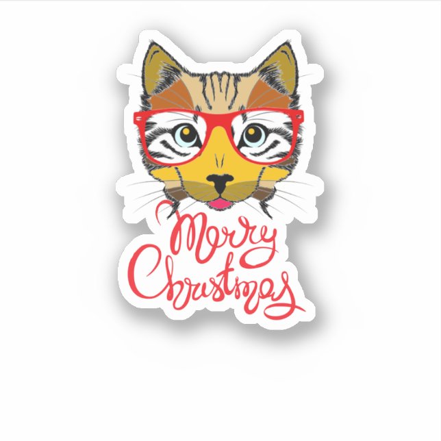   Christmas cat  Sticker (Front)