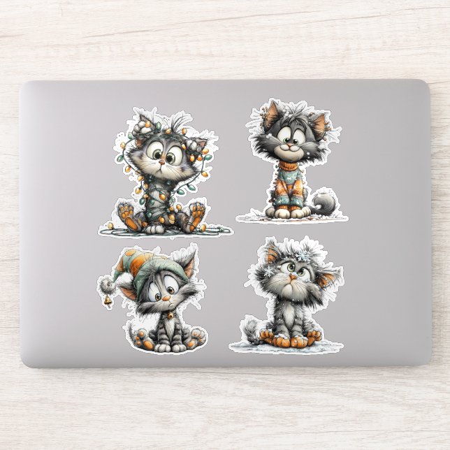 Christmas Cat  Sticker (Computer)