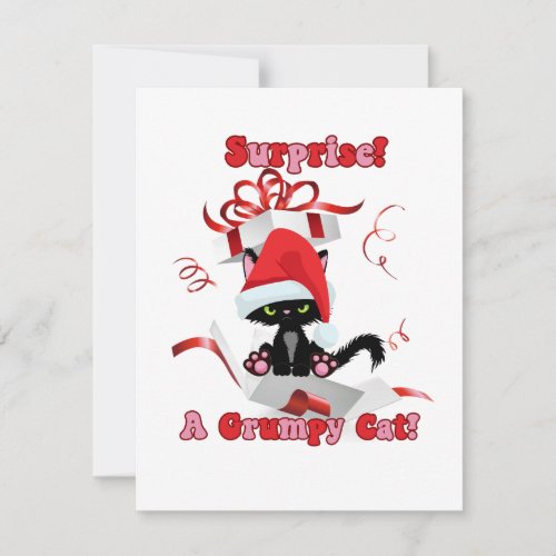 Christmas Cat Suprise Box Holiday Card