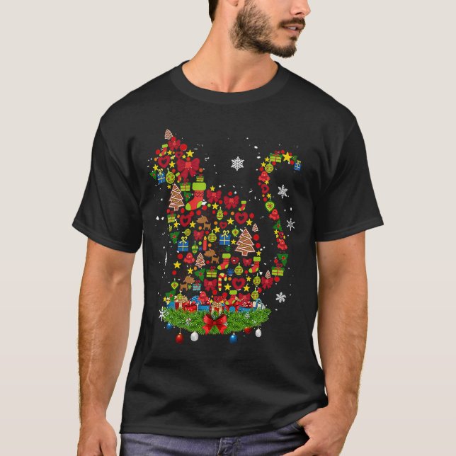 Christmas Cat Sweat T-Shirt (Front)
