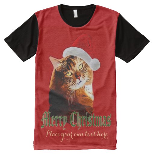 Christmas cat T-shirt | Zazzle