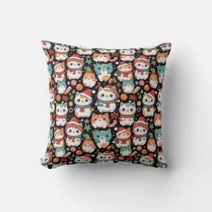 Christmas Cat Throw Pillow
