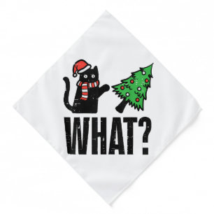 Christmas Cat Tipping Xmas Tree Funny Bandana