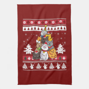 Christmas Cat Tree Kitchen Towel