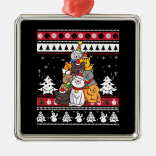 Christmas Cat Tree Metal Ornament