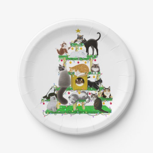 Christmas Cat Tree Paper Plates