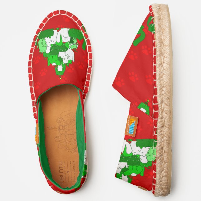 christmas cat tree paw print espadrilles (Side)