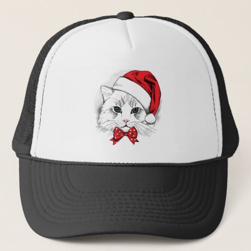 Christmas Cat Trucker Hat