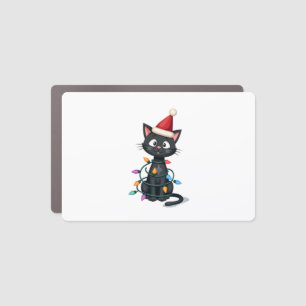 Christmas Cat Tuxedo black cat xmas lights kitty c Car Magnet