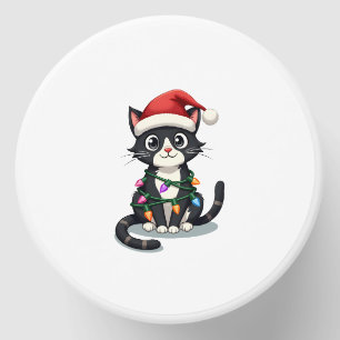 Christmas Cat Tuxedo black cat xmas lights kitty c Mini Candle Favors