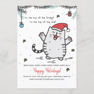 Christmas Cat Veterinary Holiday Card