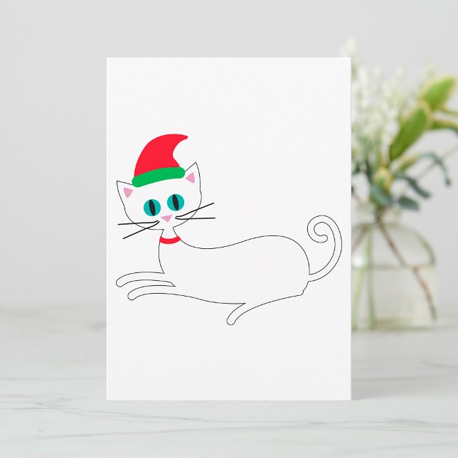 Christmas Cat Wearing Santa Hat Invitation (Creator Uploaded)