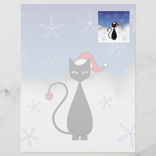 Christmas Cat with Snowflakes (Front)